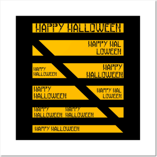 happy halloween yellow Posters and Art